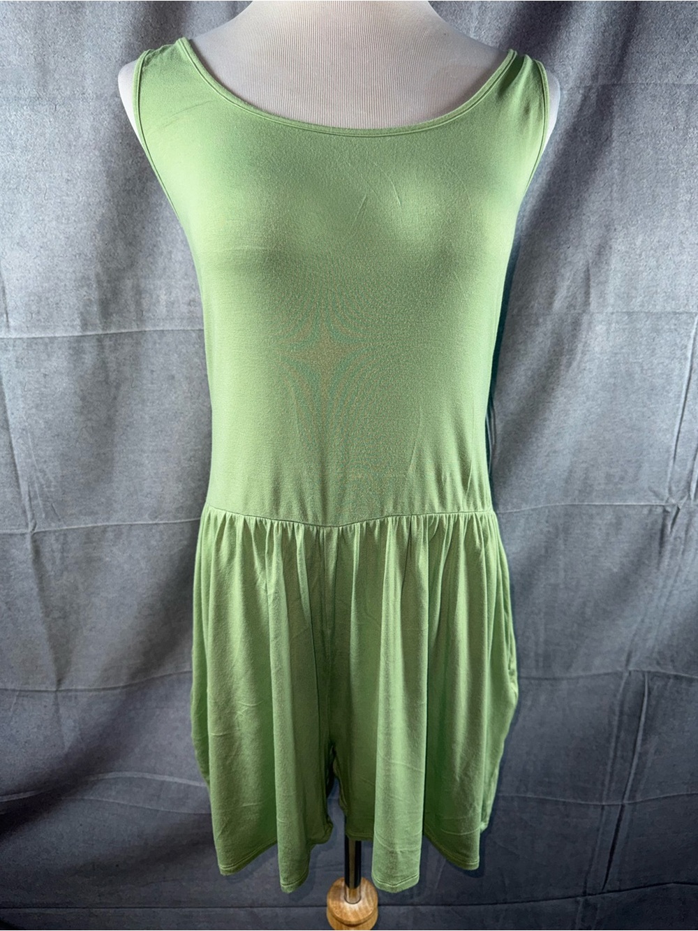 2866-Adore Me Sage Green Sleeveless Romper